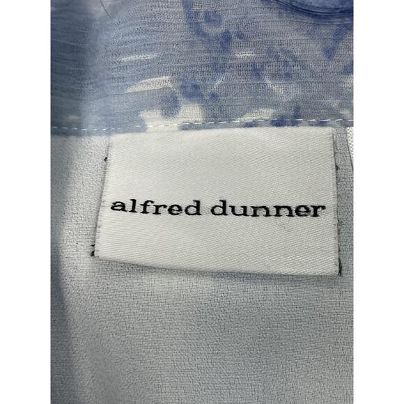 Alfred Dunner Blue White Abstract Pattern Short Sleeves‎ Button Up Blouse 16 - Picture 4 of 8